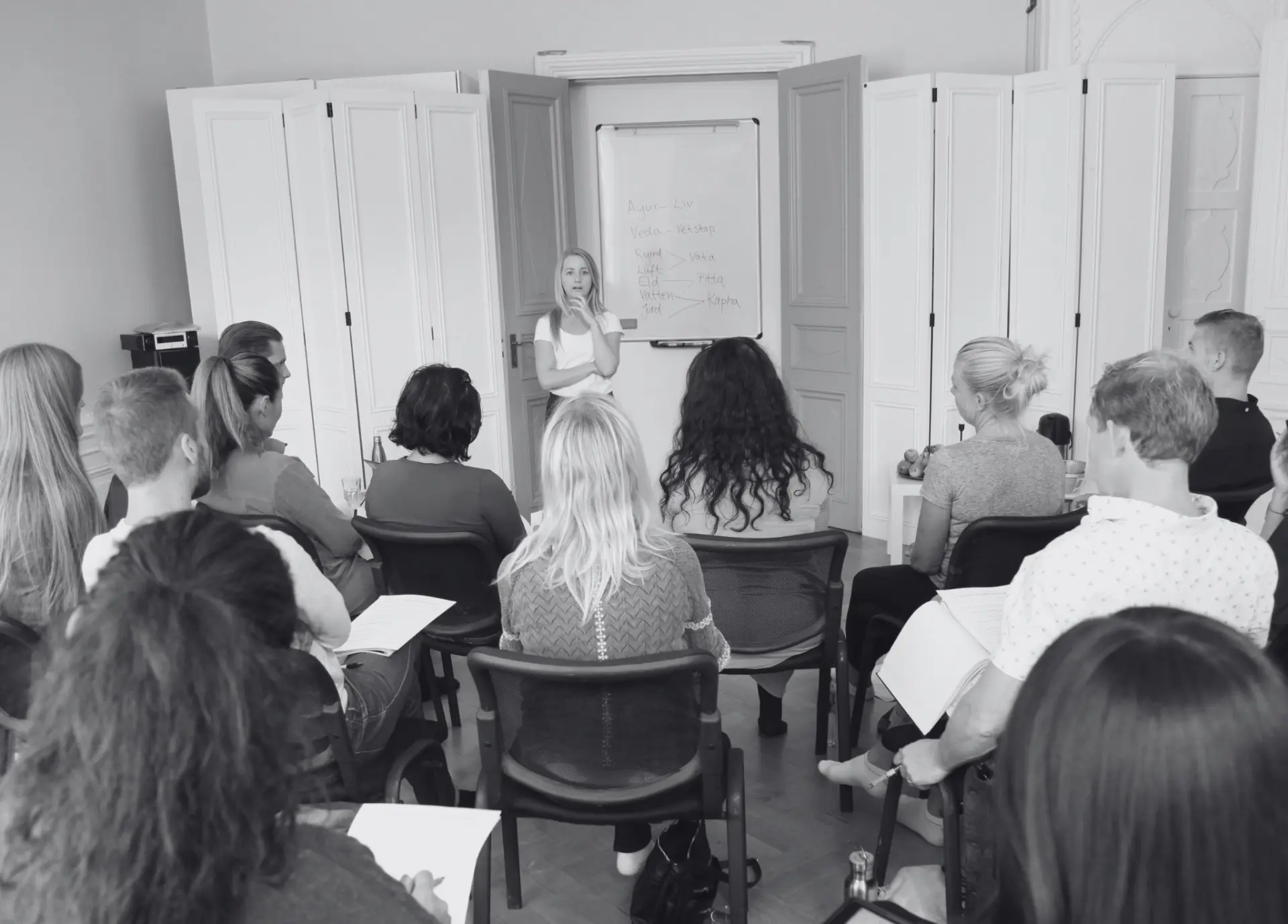 Deltagare på en workshop om ayurveda